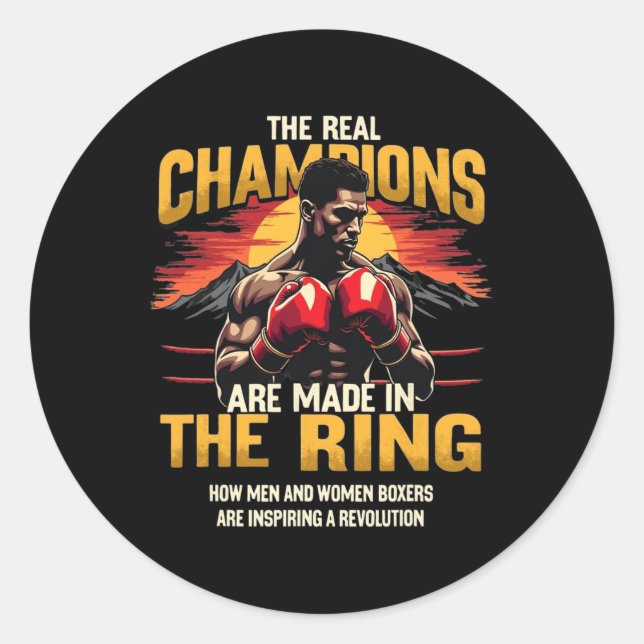 Funny Boxing - Yes  Classic Round Sticker (Front)
