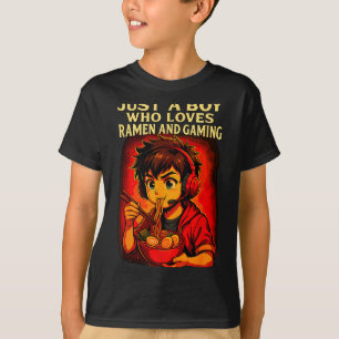 Funny Boy Loves Ramen Gaming T-Shirt