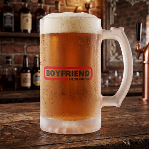 Funny Boyfriend In Training - Valentine Gag Gift Frosted Glass Beer Mug