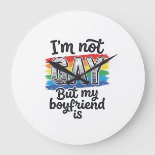 Funny Boyfriend Pride Vintage Engraving Shirt Desi Large Clock