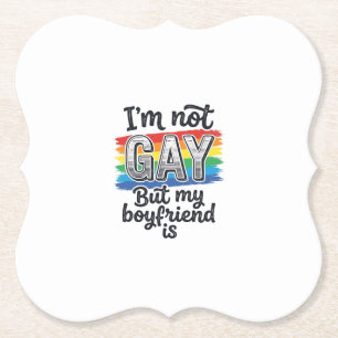 Funny Boyfriend Pride Vintage Engraving Shirt Desi Paper Coaster