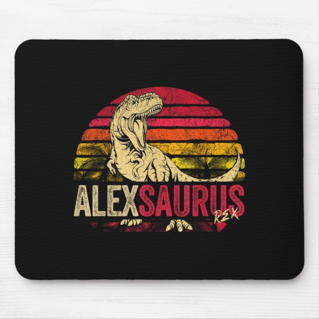Funny Boys Alex Saurus Dinosaur Rex Name Mouse Mat (Front)