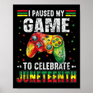 Funny Boys Gamer Juneteenth Black Kids Gaming Poster