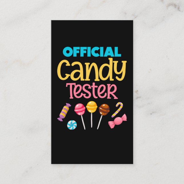 Funny Boys Girls Candy Lover Business Card (Front)