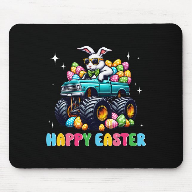 Funny Boys Happy Easter Monster Truck Easter Eggs  Mouse Mat (Front)