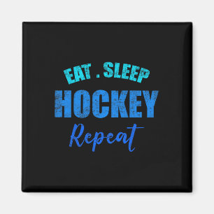 Funny Boys Hockey Player Eat Sleep Hockey Repeat Magnet