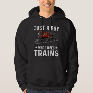 Funny Boys Just A Boy Who Loves Trains This Boy Lo Hoodie