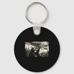 Funny Boys Mardi Gras Bigfoot Alien Selfie Key Ring