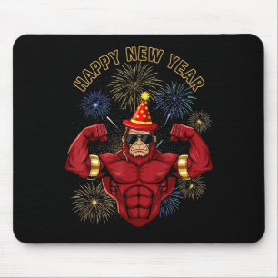 Funny Boys Nye Outfit, Mens Fireworks Bigfoot Happ Mouse Mat