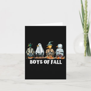 Funny Boys Of Fall Duck Hunting Halloween Costume Card