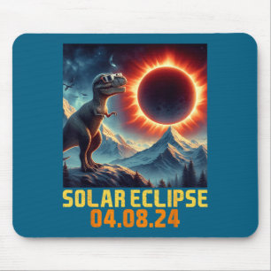 Funny Boys Solar Eclipse Rex Dino Glasses Mouse Mat