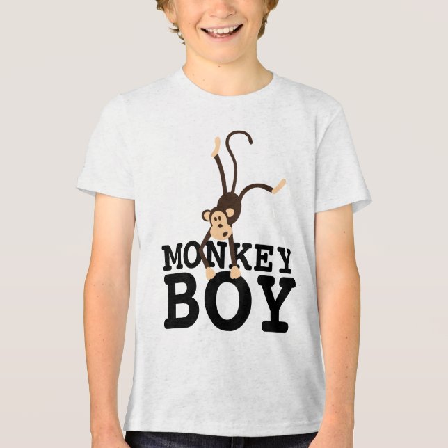 FUNNY BOYS T-SHIRTS, MONKEY BOY Tri-Blend SHIRT (Front)