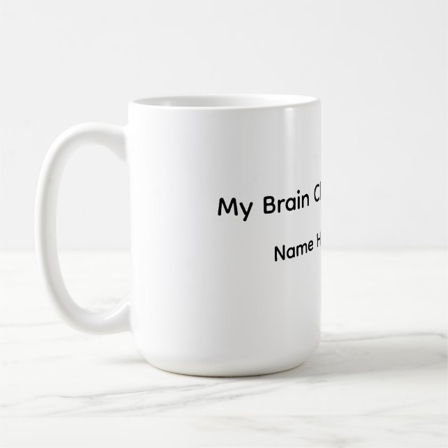 Funny Brain Clock Personalized Mug (Left)