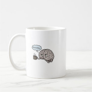 Funny Brain Drinking Coffee Mug - Cute Science & C