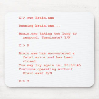 Funny Brain.exe Error Computer Geek Humour Mouse Mat