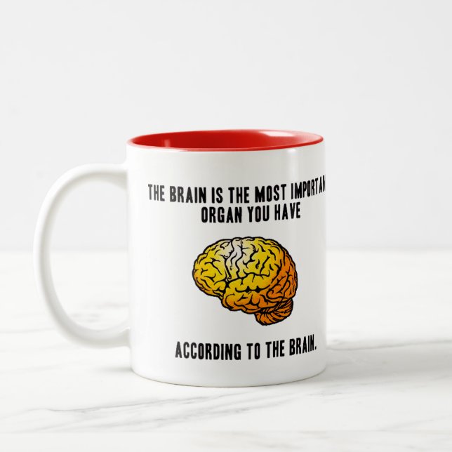 Funny Brain Jokes - Subjectivity Two-Tone Coffee Mug (Left)