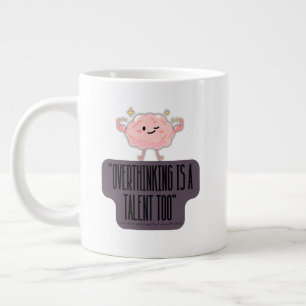 Funny Brain Power Apparel for Overthinkers Large Coffee Mug