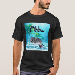 Funny brainrot gen z Humour cat Meme fihh cat Fish T-Shirt