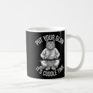 Funny Brazilian Jiu Jitsu Fighting Cat Gi On Men Coffee Mug