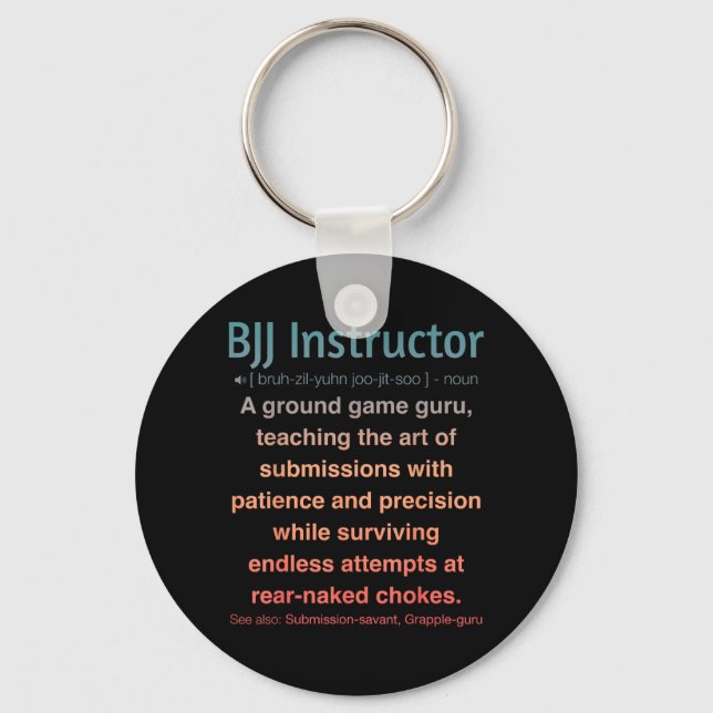 Funny Brazilian Jiu-Jitsu Key Ring (Front)