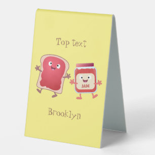 Funny bread and jam cartoon characters