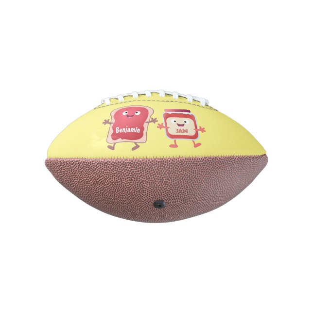 Funny bread and jam cartoon characters american football (Rotated 270)