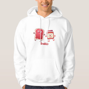 Funny bread and jam cartoon characters hoodie