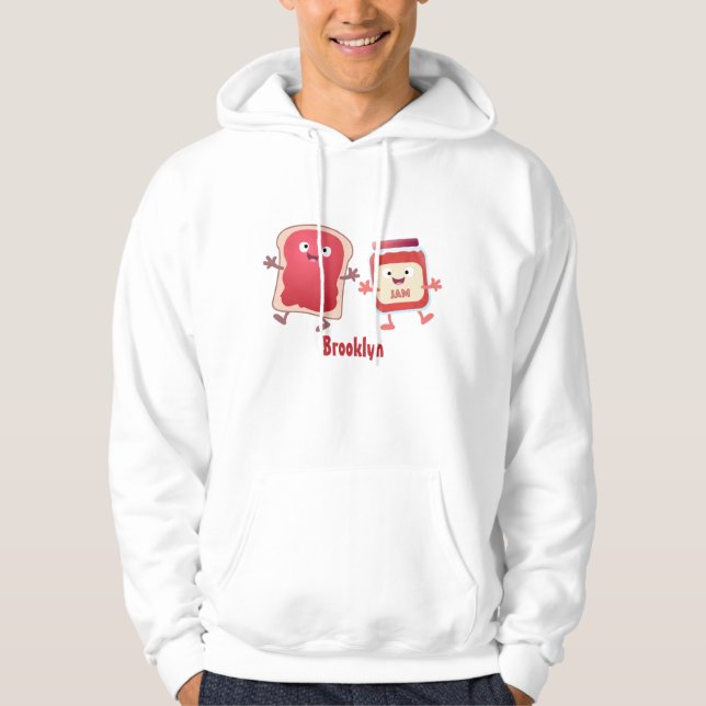 Funny bread and jam cartoon characters hoodie (Front)