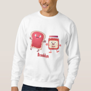Funny bread and jam cartoon characters sweatshirt