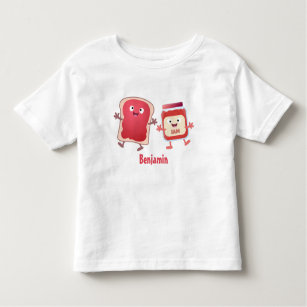 Funny bread and jam cartoon characters toddler T-Shirt
