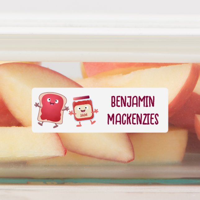 Funny bread and jam cartoon personalised (Affixed)