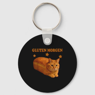 Funny Bread Cat Meme Gluten Morgen Humor Graphic G Key Ring