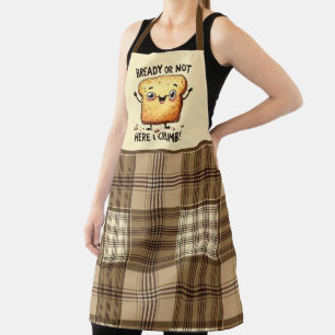 Funny bread pun word art kitchen fun apron
