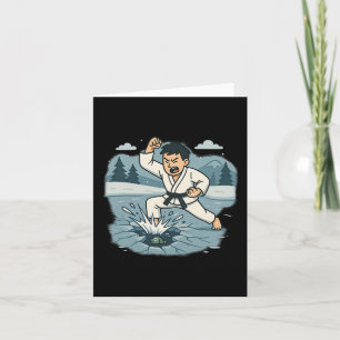 Funny Break The Ice Karate Chop Martial Arts Humou Card