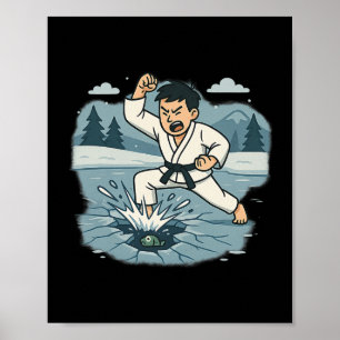 Funny Break The Ice Karate Chop Martial Arts Humou Poster
