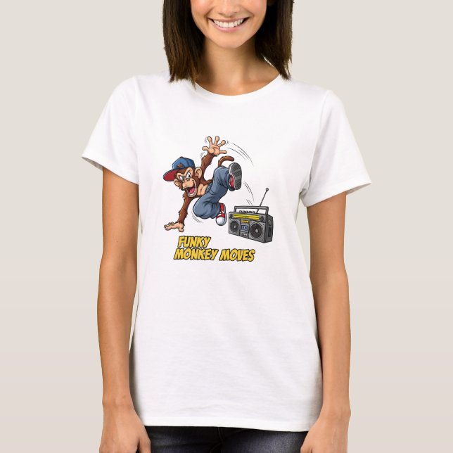 Funny Breakdance Monkey Hip-Hop Dance  T-Shirt (Front)