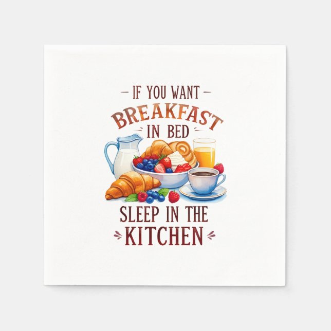 Funny Breakfast Food Design Napkin (Front)