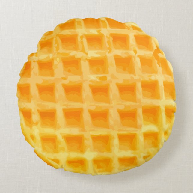 Funny Breakfast Waffle design Round Cushion (Front)