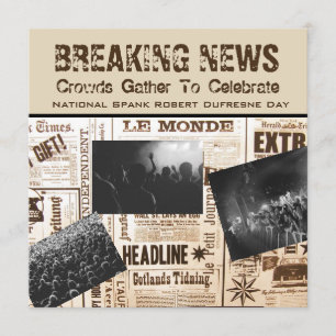 Funny Breaking News Birthday Invitation