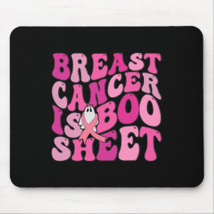 Funny Breast Cancer Is Boo Sheet Ghost Pink Ribbon Mouse Mat