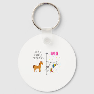 Funny Breast Cancer Survivor Unicorn Rainbow Le Da Key Ring