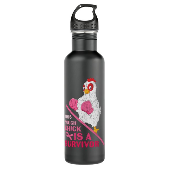 Funny Breast Cancer Warrior Survivor Girl Women 710 Ml Water Bottle (Front)