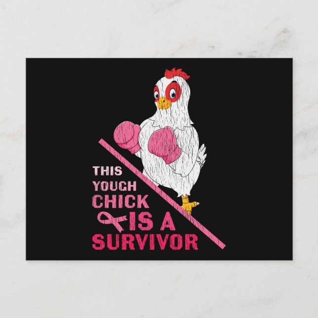 Funny Breast Cancer Warrior Survivor Girl Women Postcard (Front)