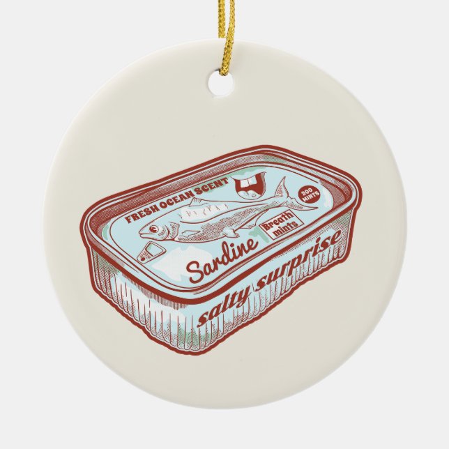 Funny breath mints ceramic tree decoration (Front)