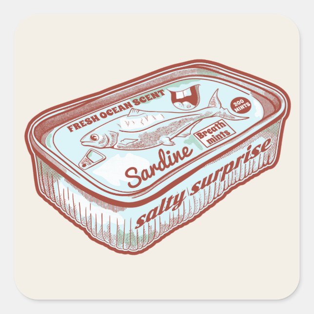 Funny breath mints square sticker (Front)