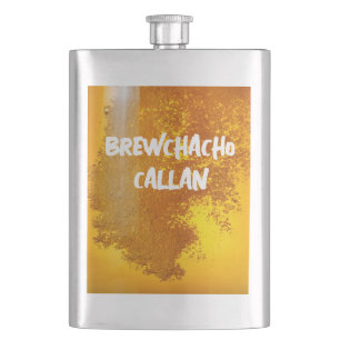 Funny Brewchacho Hip Flask