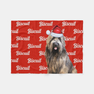 Funny Briard Shepherd Dog Name Patterned Christmas Fleece Blanket