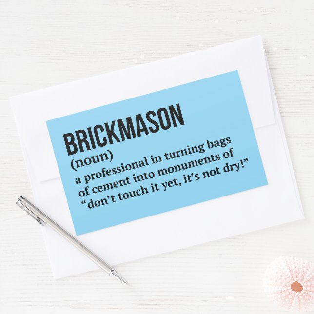 Funny Bricklayer Quote Definition Rectangular Sticker (Envelope)