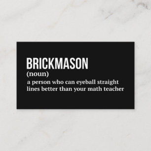 Funny Brickmason Definition Business Card