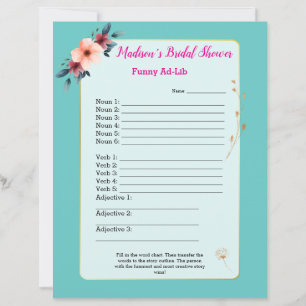 Funny Bridal Shower Game 🎉 Ad-Lib